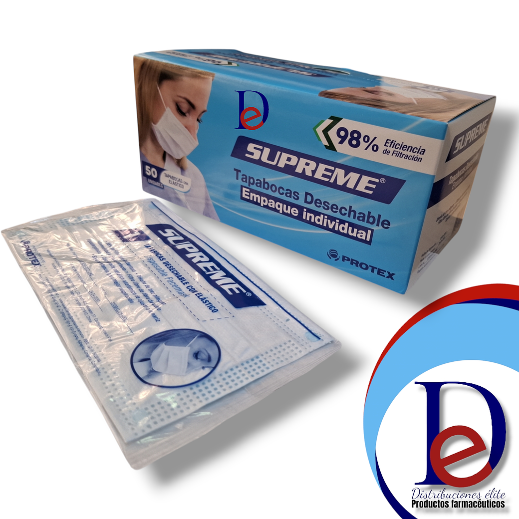 TAPABOCAS AZUL X 50 EMP INDIVIDUAL- - PROTEX- 23-A* 1
