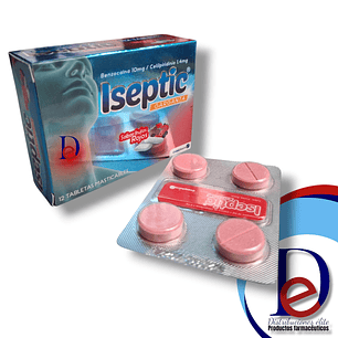 ISEPTIC GARGANTA FRUTOS ROJOS X 12 TAB MASTICABLES - -COASPHARMA -UBI 6-E