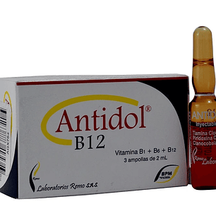 ANTIDOL B12 X 3 AMP- VITAMINA B1+ B6+ B12- REMO-  UBI 18-C