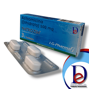 NATROZIM 500 MG X 3 TAB (AZITROMICINA)- AZITROMICINA 500 MG- LG-PHARMA- - UBI 10-B