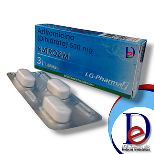 *7+1* NATROZIM 500 MG X 3 TAB (AZITROMICINA)- AZITROMICINA 500 MG- LG-PHARMA- - UBI 10-B