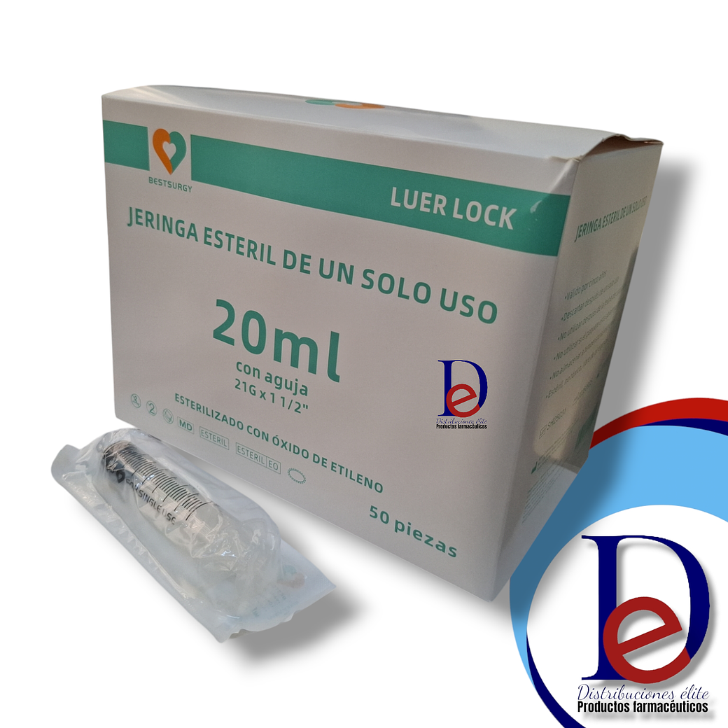 JERINGA 20ML 21X1.1/2 X 50 --BESTSURGY- UBI -2-A 1