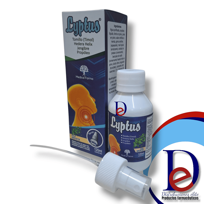 LYPTUS SPRAY GARGANTA MENTA X 120 ML- HEDERA HELIX+ TOMILLO+MIEL+ PROPOLEO+ JENGIBRE- MEDICAL- 22-B 1