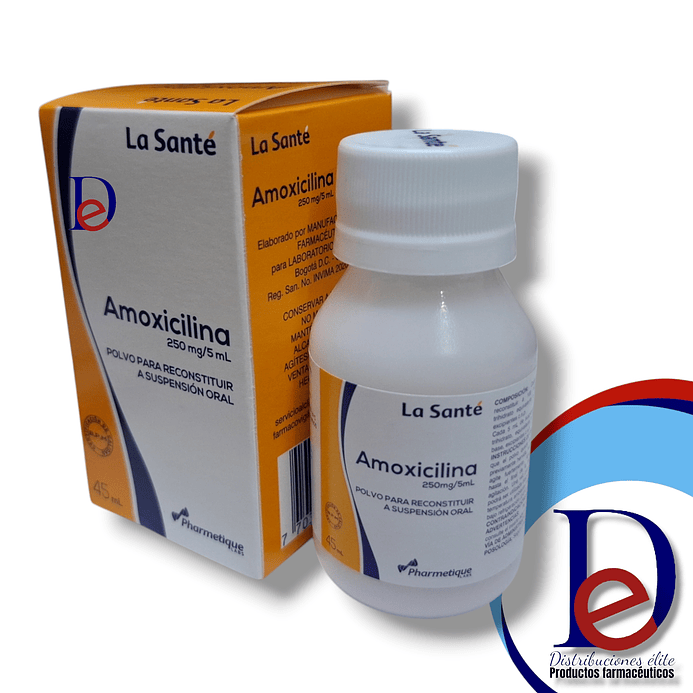 AMOXICILINA 250MG/5ML SUSP X 45 ML --LASANTE- UBI  1