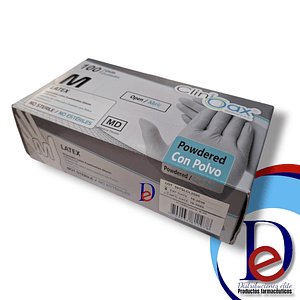 GUANTE LATEX EXAMEN (M) X 100- - CLINIBAX- - UBI 28-E*