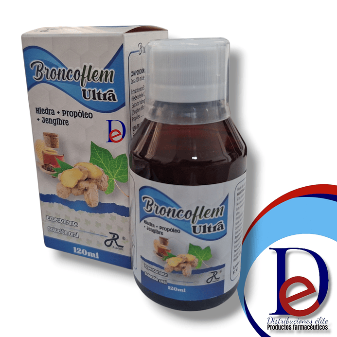 BRONCOFLEM ULTRA JBE X 120 ML- HIEDRA+ PROPOLEO+ JENGIBRE- RUECAM- UBI 1