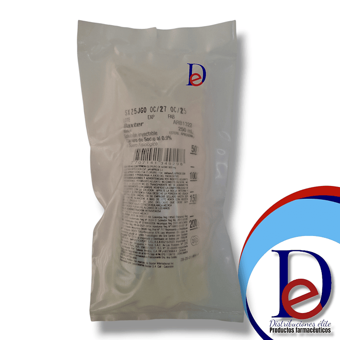 SOLUCION SALINA X 250 ML- CLORURO DE SODIO- BAXTER- EST CUAR- 1