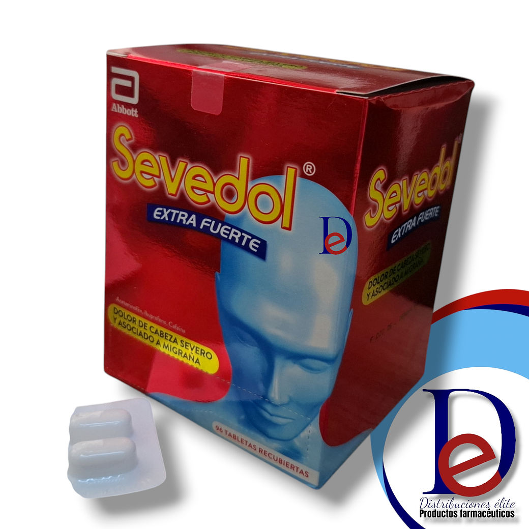 SEVEDOL EXTRA FUERTE X 96 TABL -ACETAMINOFEN + IBUPROFENO + CAFEINA-ABBOTT UBI 1