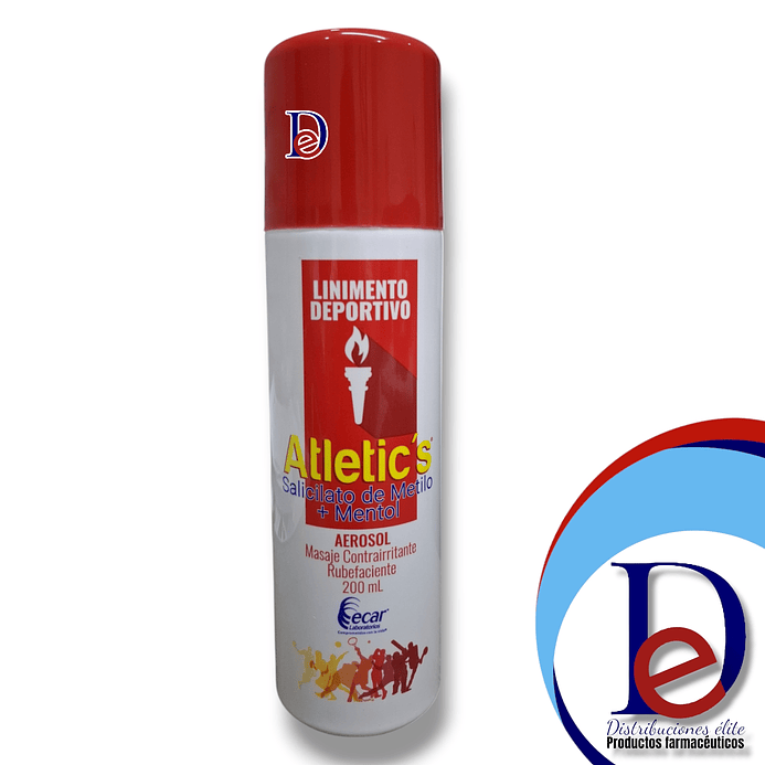 LINIMENTO DEDORTIVO ATLETICS AEROSOL X 200 ML- SALICILATO DE METILO+ MENTOL- ECAR- UBI 1