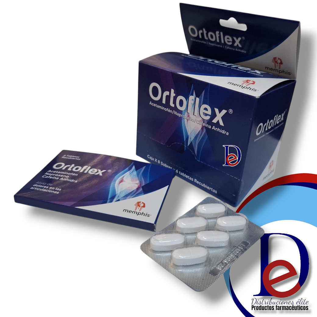 ORTOFLEX  X 48 TAB- ACETAMINOFEN+ NAPROXENO+ CAFEINA - MEMPHIS- UBI  1