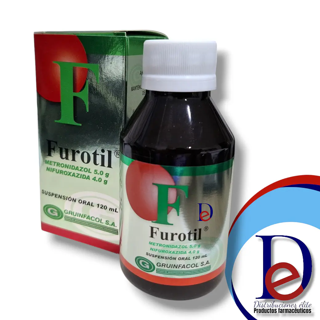FUROTIL SUSP X120ML - METRONIDAZOL+ NIFUROXAZIDA- GRUINFACOL- UBI. VTO NOV 26 1
