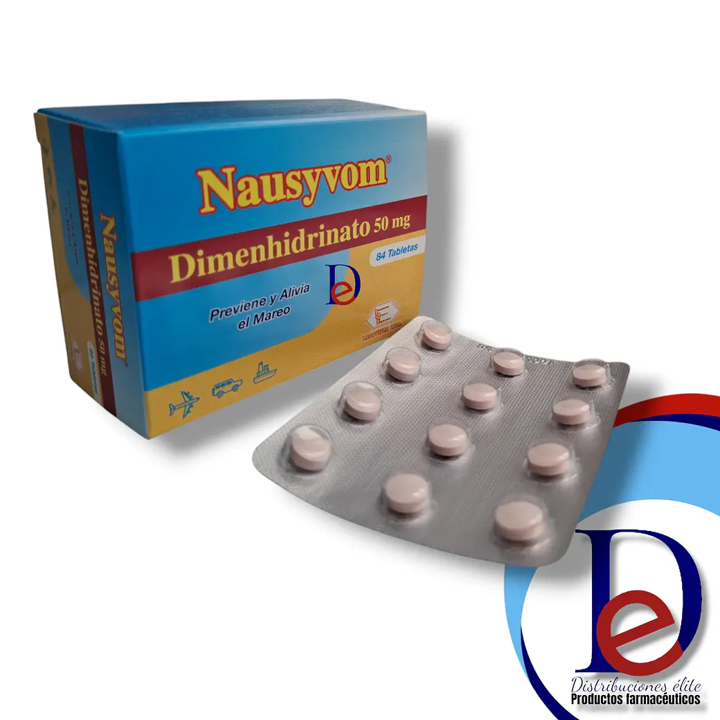 NAUSYVOM 50 MG X 84 TAB- DIMENHIDRINATO 50 MG- LABQUIFAR-- UBI 4-D 1