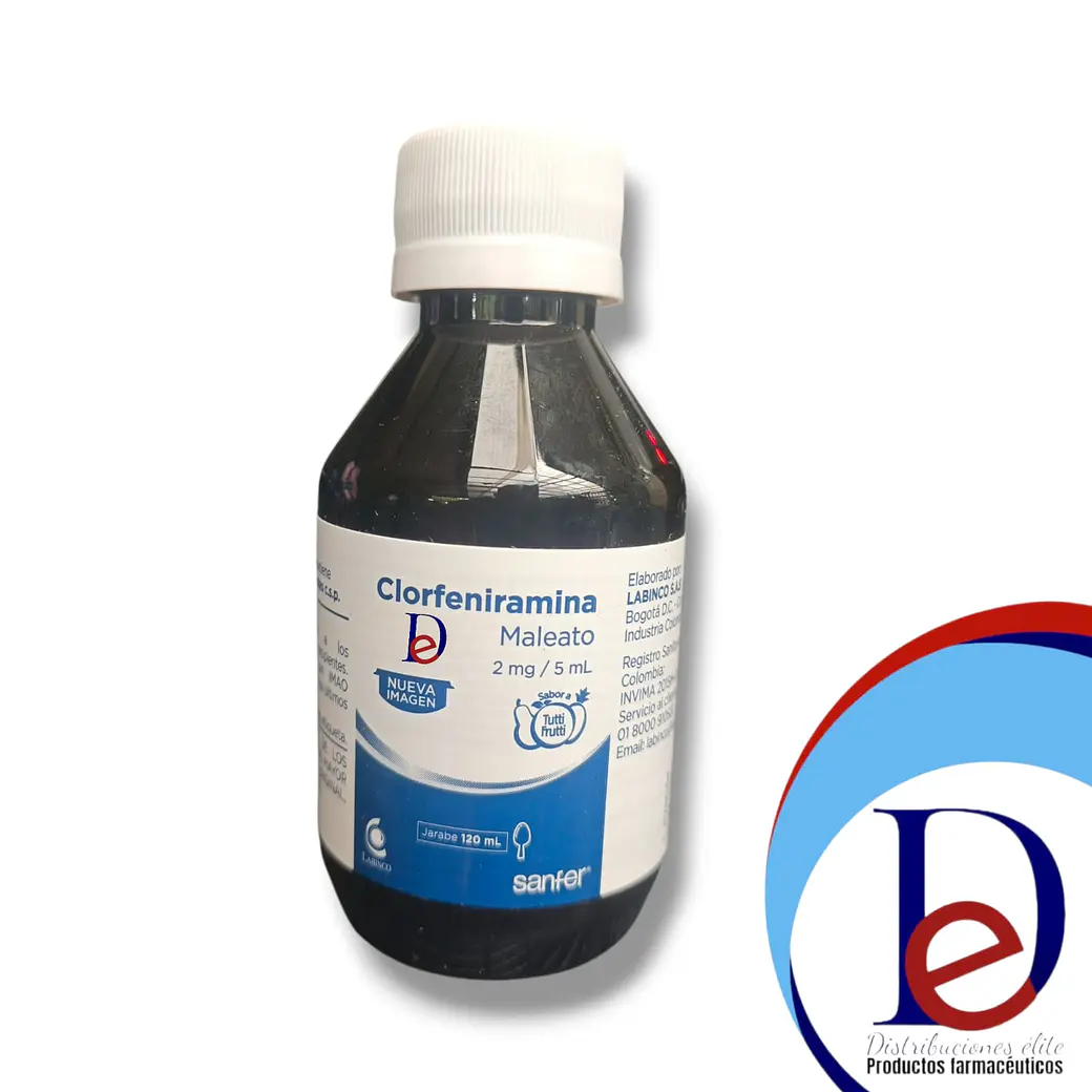 CLORFENIRAMINA 2MG/5ML JBE X 120 ML- - LABINCO- - UBI 20-F 1