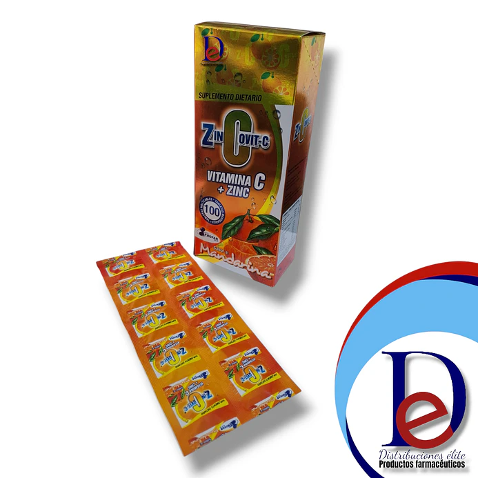 ZINCOVIT-C ZINC MANDARINA X 100 TAB -VITAMINA C+ ZINC- PROFAR - UBI 1