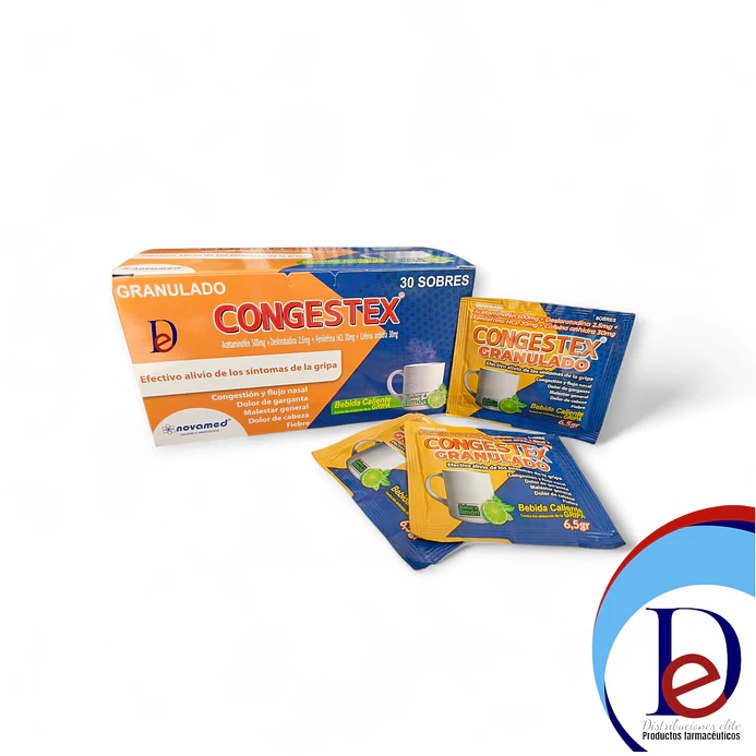 CONGESTEX GRANULADO X 30 SBS - ACETAMINOFEN+ CAFEINA+ DESLORATADINA+ FENILEFRINA- NOVAMED- 29-E 1