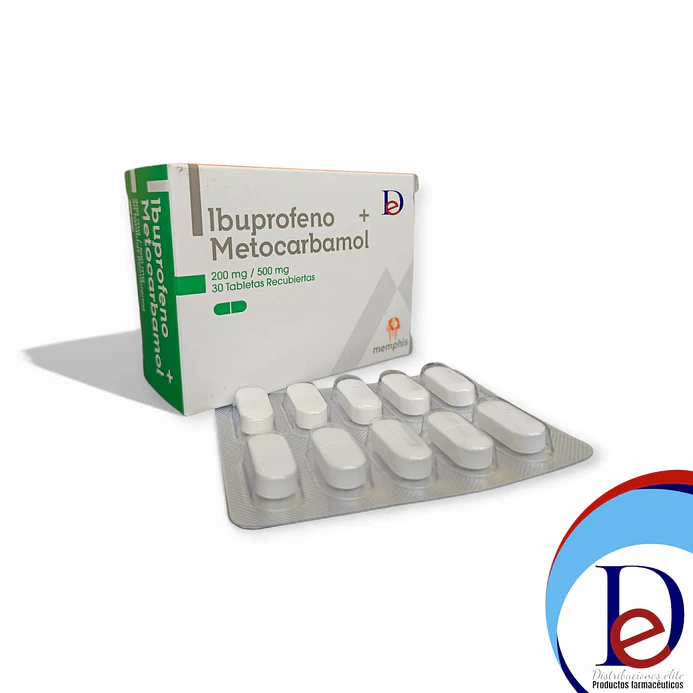 IBUPROFENO 200MG+METOCARBAMOL 500MG X 30 TAB - -MEMPHIS -UBI 8-E 1