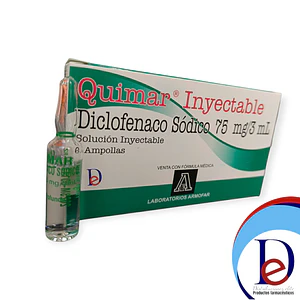 QUIMAR 75MG/3ML X 6 AMP -DICLOFENACO-ARMOFAR UBI 13-D