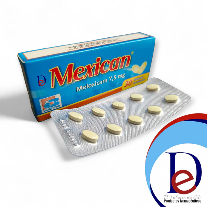 MEXICAN 7.5 MG X 30 TAB- MELOXICAM 7.5 MG- BIOQUIFAR- - UBI 4-D 1