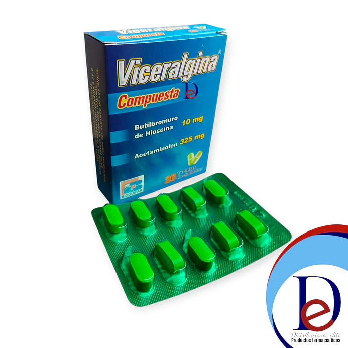 VICERALGINA COMPUESTA X 20 TAB- ACETAMINOFEN+ HIOSCINA- BIOQUIFAR- - UBI 5-C 1
