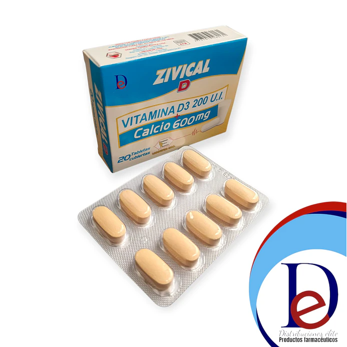 ZIVICAL D X 20 TAB- CALCIO 600 MG+ VITAMINA D3- LABQUIFAR- 5-B 1
