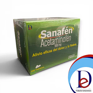 SANAFEN 500 MG X 100 TAB- ACETAMINOFEN 500 MG- LAPROFF- 21-A