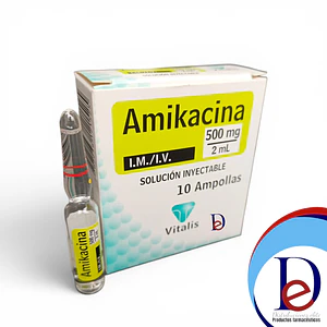 AMIKACINA 500MG/2ML X 10 AMP- - VITALIS- 17-D