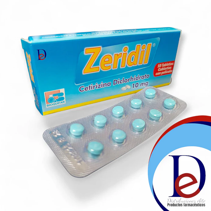 ZERIDIL 10 MG X 10 TAB- CETIRIZINA 10 MG- BIOQUIFAR- - UBI 5-C 1