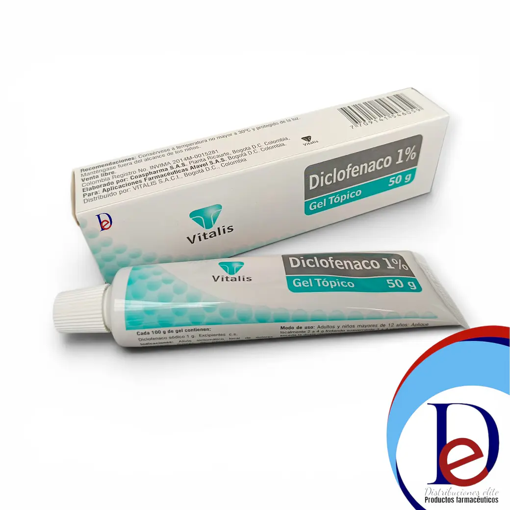 DICLOFENACO 1% GEL X 50 GR- - VITALIS- - UBI 17-D 1