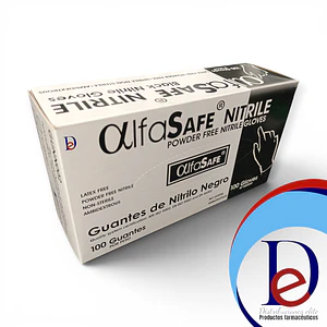 GUANTE NITRILO NEGRO (L) X 100 --ALFASAFE- UBI 28-C*