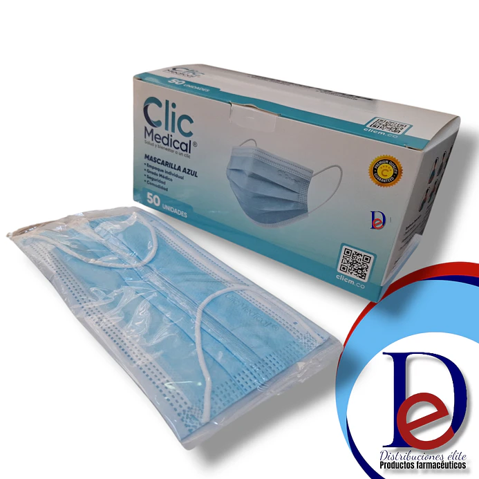 TAPABOCAS AZUL X 50 EMP INDIV --CLICMEDICAL-BLOQUE 1-BODEGA A- UBI * 1