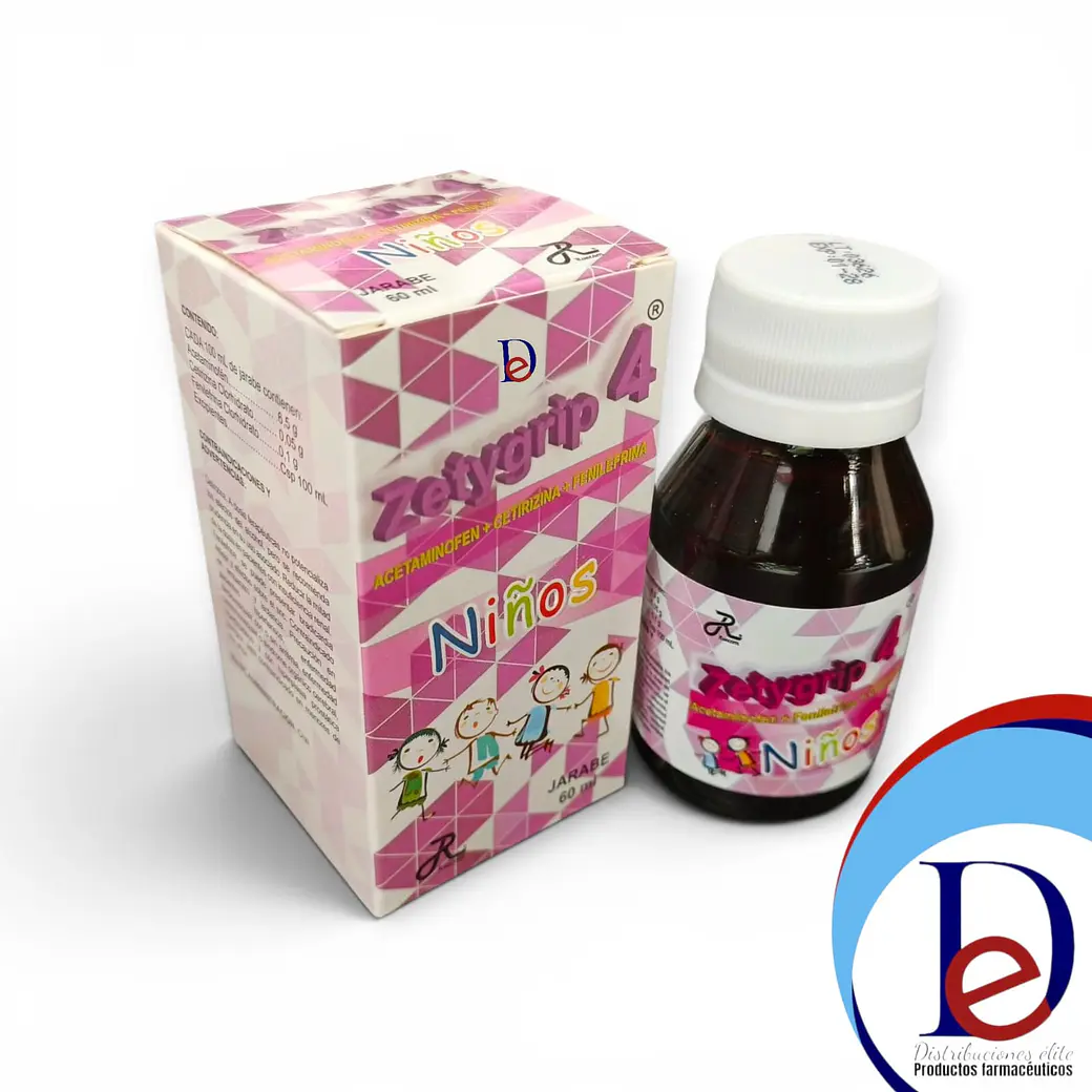 ZETYGRIP 4 NIÑOS JBE X 60 ML- ACETAMINOFÉN +CETIRIZINA+ FENILEFRINA- RUECAM- UBI 9-E-BLOQUE 2 1