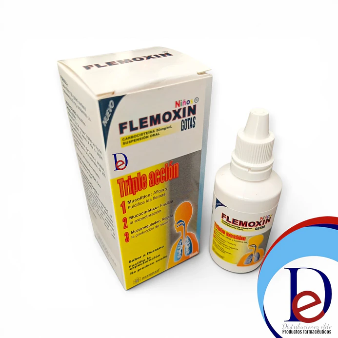 FLEMOXIN NIÑOS 50 MG/ML X 30 ML - CARBOCISTEINA- NOVAMED- UBI 20-F 1