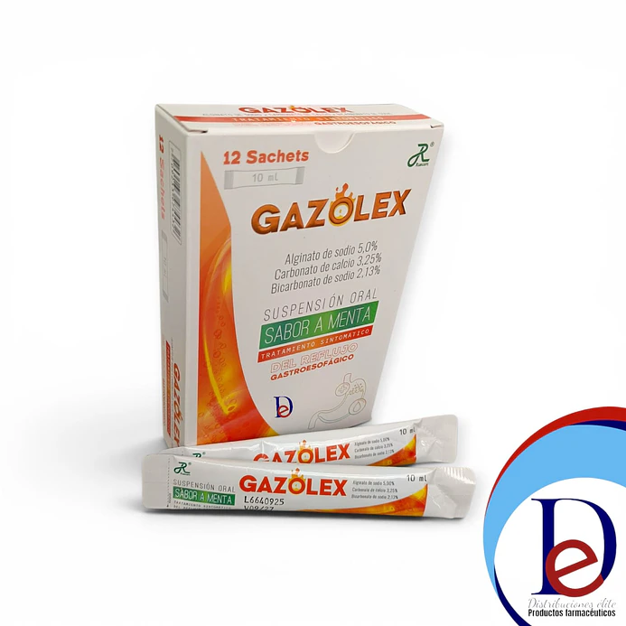 GAZOLEX SUSP X 12 SBS- ALGINATO SODIO+ CARBONATO CALCIO+ BICARBONATO - RUECAM- - UBI 27-C 1