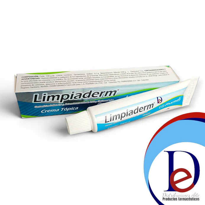 LIMPIADERM CREMA X 20 GR- GENTAMICINA+ BETAMETASONA+ CLOTRIMAZOL- LG-PHARMA- - UBI 22-E 1