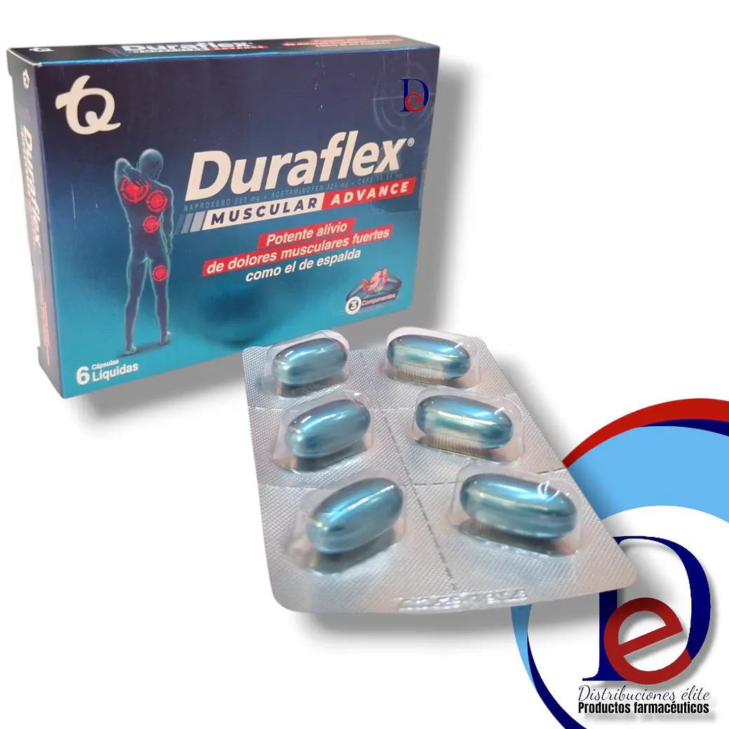 DURAFLEX MUSCULAR ADVANCE X 6 CAP- NAPROXENO+ ACETAMINOFEN+ CAFEINA- TQ- UBI 3-C 1