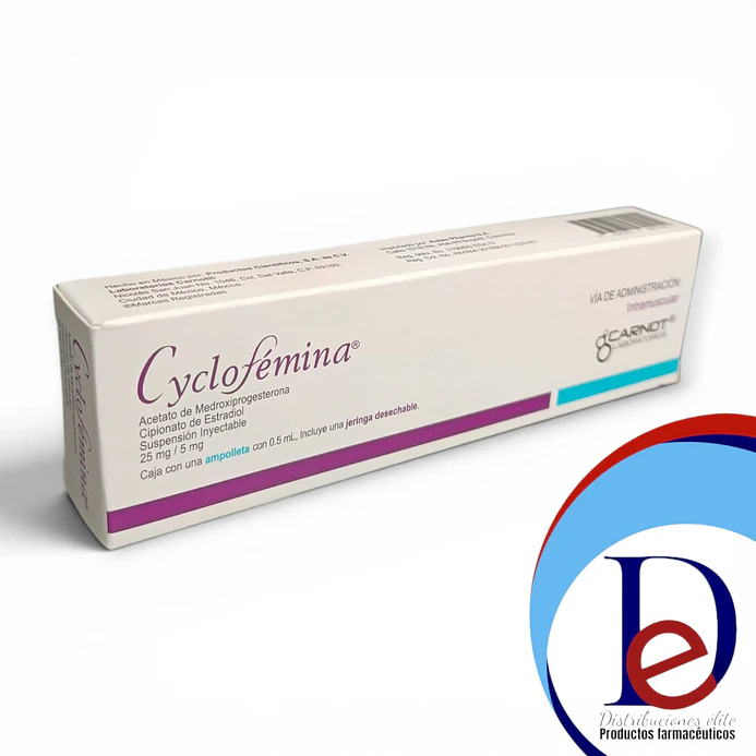 CYCLOFEMINA X 1 AMP- ACETATO DE MEDROXIPROGESTERONA+ ESTRADIO- NEW TRADE- - UBI 11-C-BLOQUE 2 1