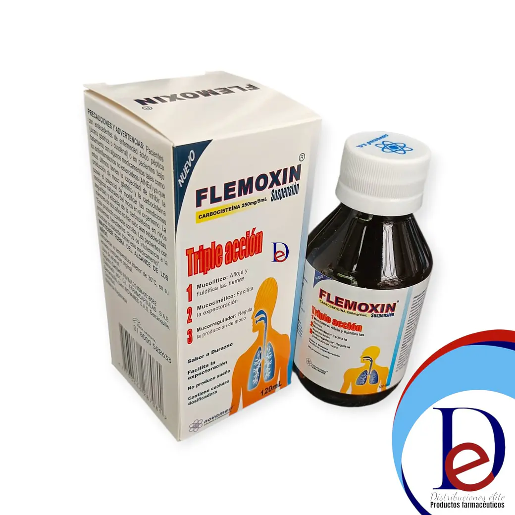 FLEMOXIN 250MG/5 ML SUSP X 120 ML - CARBOCISTEINA- NOVAMED- UBI 8-F 1