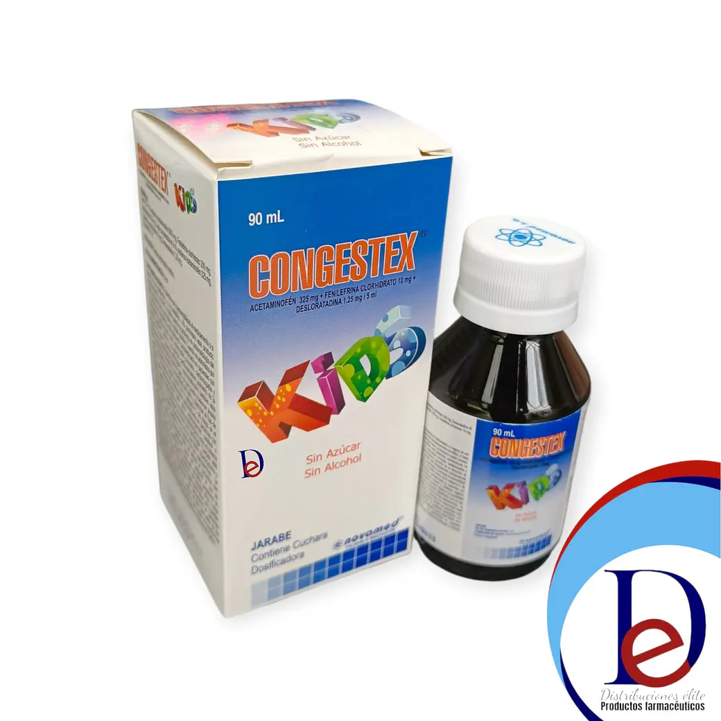 CONGESTEX KIDS JBE X 90 ML - ACETAMINOFEN+FENILEFRINA+DESLORATADINA- NOVAMED- 21-F 1