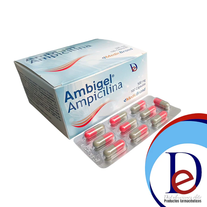 AMBIGEL 500 MG X 100 CAP- AMPICILINA 500 MG- MEDICBRAND- UBI 5-C 1