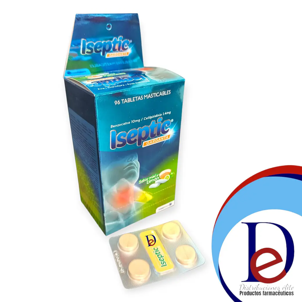 ISEPTIC GARGANTA MIEL X 96 TAB- BENZOCAINA+ CETILPIRIDINIO- MEDICBRAND- UBI 6-F-BLOQUE 1 1