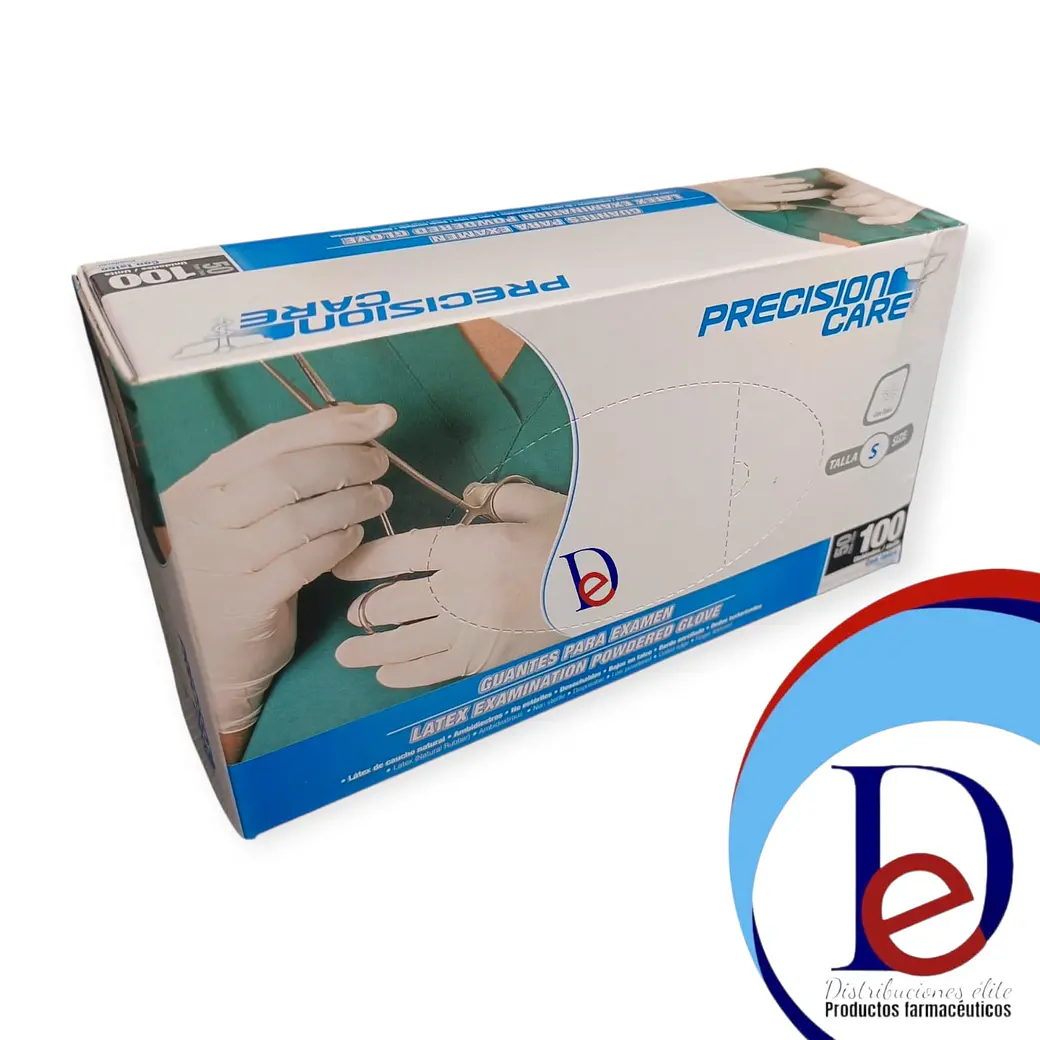GUANTE LATEX EXAMEN (S) X 100 --PRECISION- UBI*BLOQUE 2-BODEGA B 1