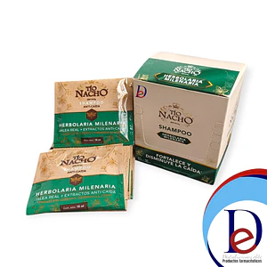 TIO NACHO SHAMPOO HERBOLARIA MILENARIA CAJA X 10 SBS X 18 ML- - GENOMMA- UBI 22-B