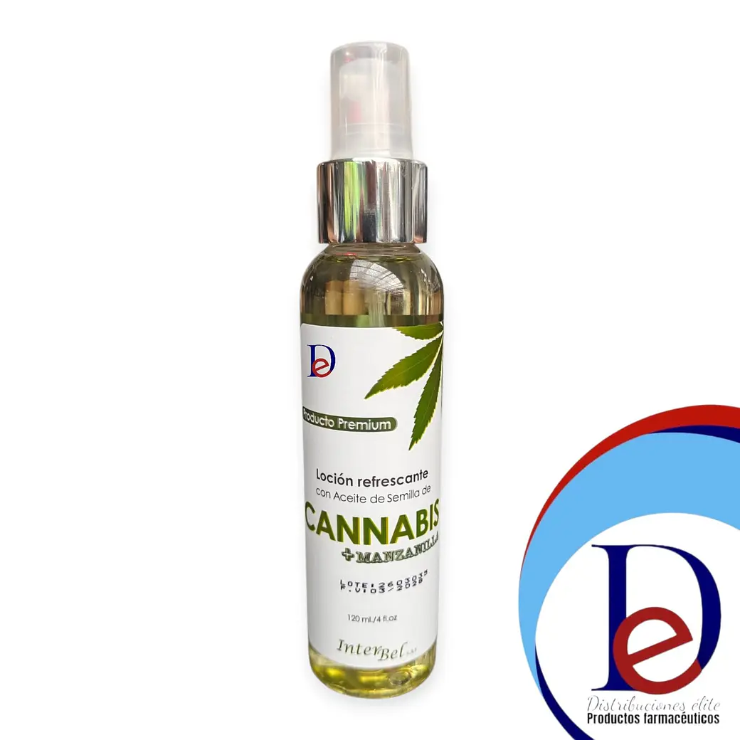 LOCION REFRESCANTE CON ACEITE DE CANNABIS x 120 ML- MANZANILLA- INTERBEL- UBI * 1