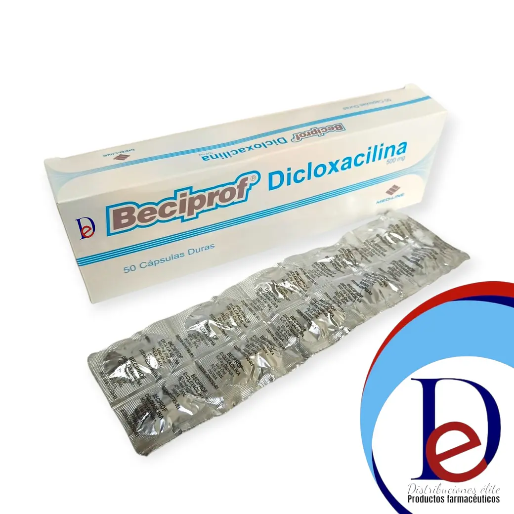 BECIPROF 500 MG X 50 CAP- DICLOXACILINA 500 MG- MEDLINE- UBI 4-A 1