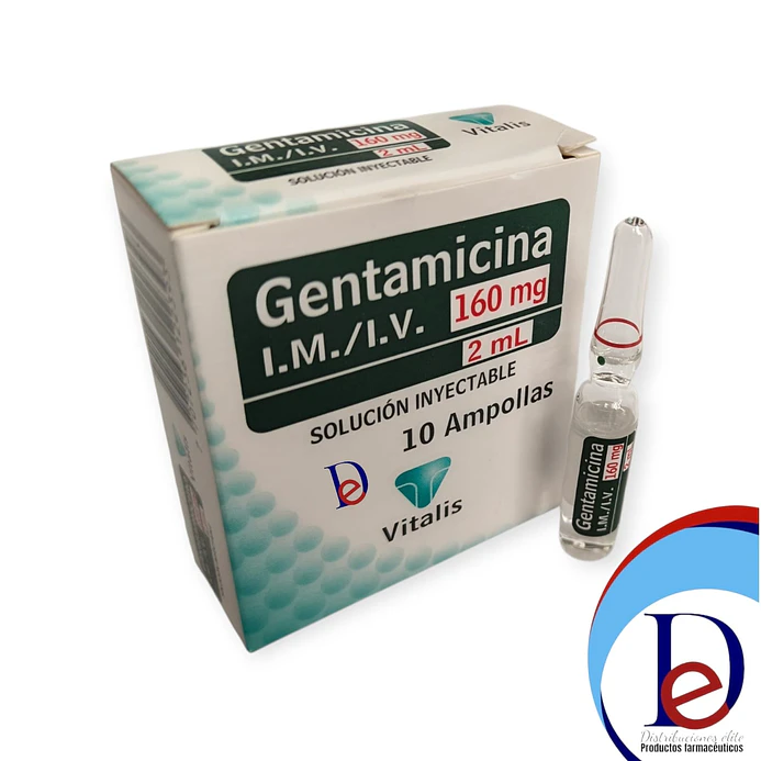 GENTAMICINA 160MG/2ML X 10 AMP --VITALIS UBI 7-C 1