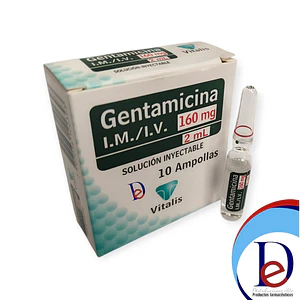 GENTAMICINA 160MG/2ML X 10 AMP --VITALIS UBI 7-C