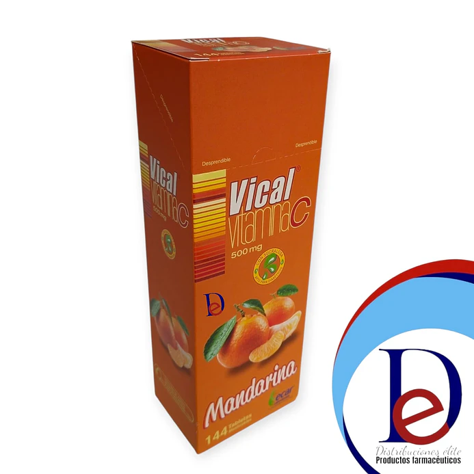 VICAL 500 MG MANDARINA X 144 TAB- VITAMINA C- ECAR- - UBI 10-A 1