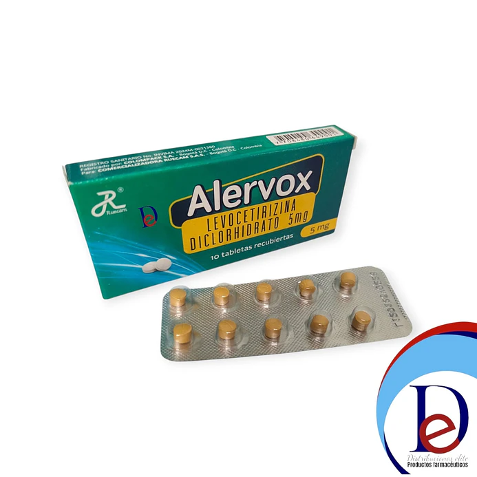 ALERVOX 5 MG X 10 TAB- LEVOCETIRIZINA- RUECAM- UBI 1-B 1