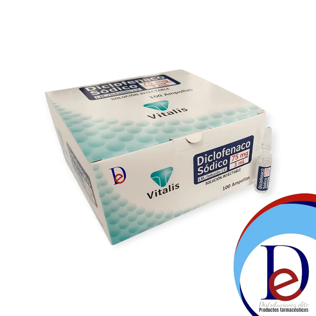 DICLOFENACO 75MG/3ML X 100 AMP - - VITALIS- 11-A 1