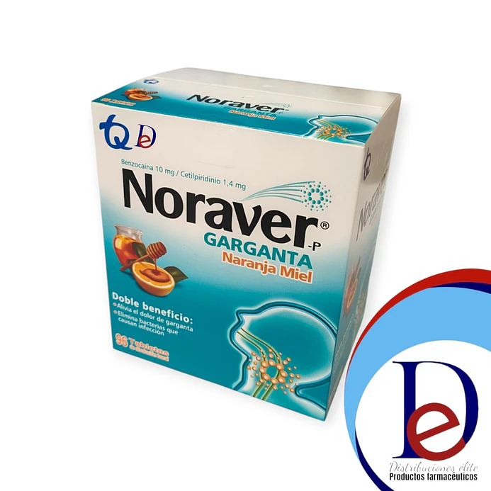 NORAVER GARGANTA NARANJA MIEL X 96 PAST- BENZOCAINA+ CETILPIRIDINIO- TQ- UBI 2-A 1